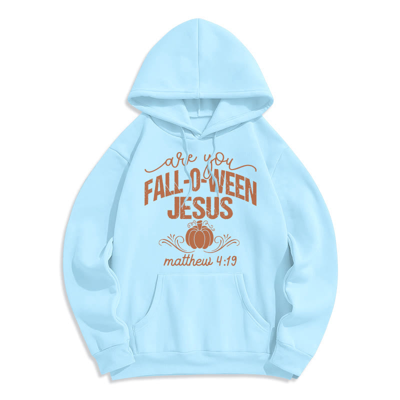 Christianartworkshop Fall for Jesus Pumpkin Faith Fleece Lined Polyester Hoodie - Blue - 2XL - image 0