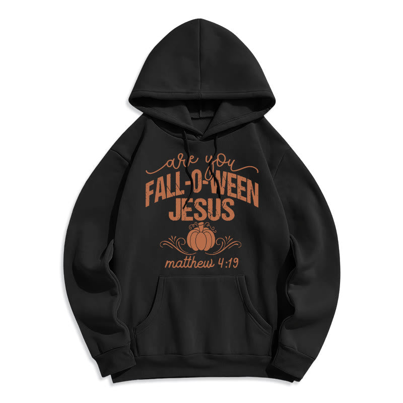 Christianartworkshop Fall for Jesus Pumpkin Faith Fleece Lined Polyester Hoodie - Black - 2XL - image 5