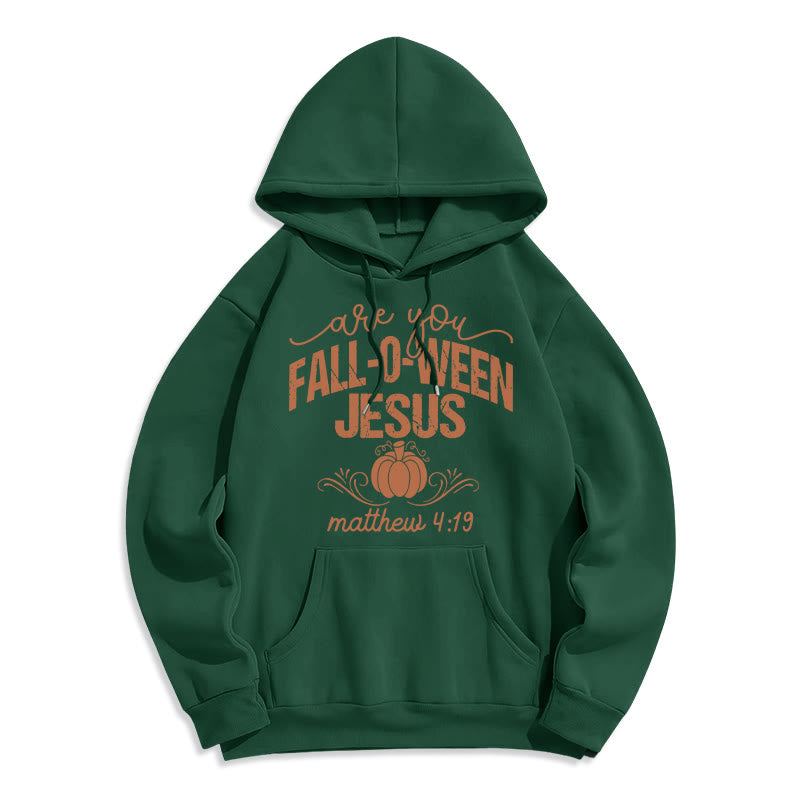 Christianartworkshop Fall for Jesus Pumpkin Faith Fleece Lined Polyester Hoodie - Green - 2XL - image 7