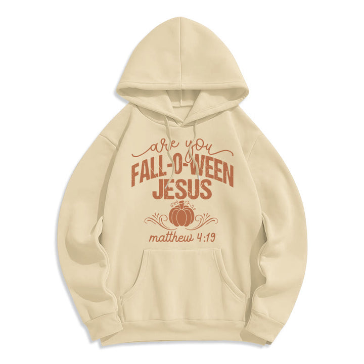 Christianartworkshop Fall for Jesus Pumpkin Faith Fleece Lined Polyester Hoodie - Beige - 2XL - image 5