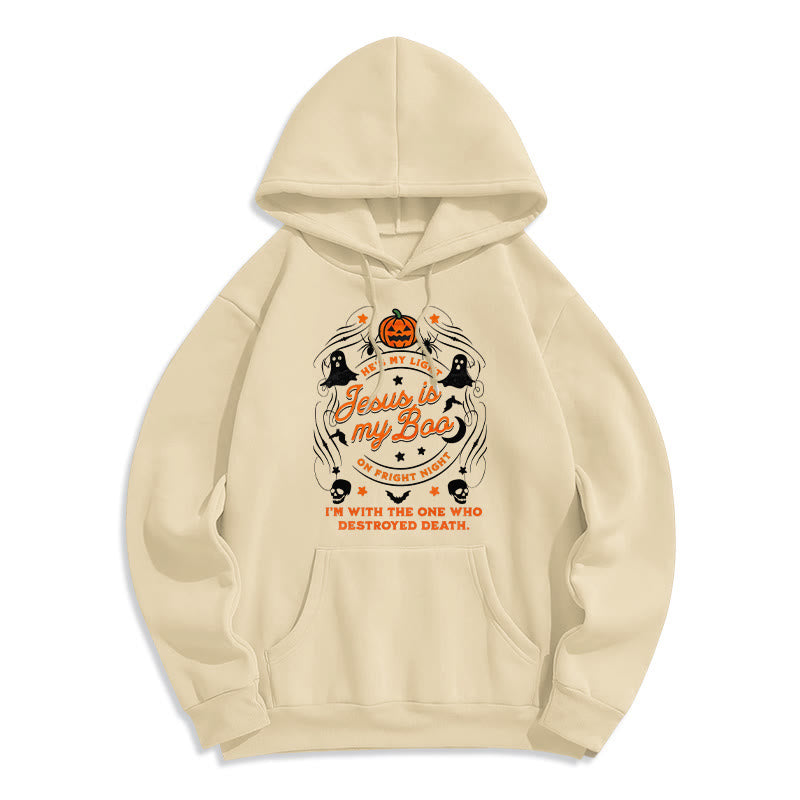 Christianartworkshop Jesus is My Boo with Holy Ghost Style Fleece Lined Polyester Hoodie - Beige - 2XL - image 7