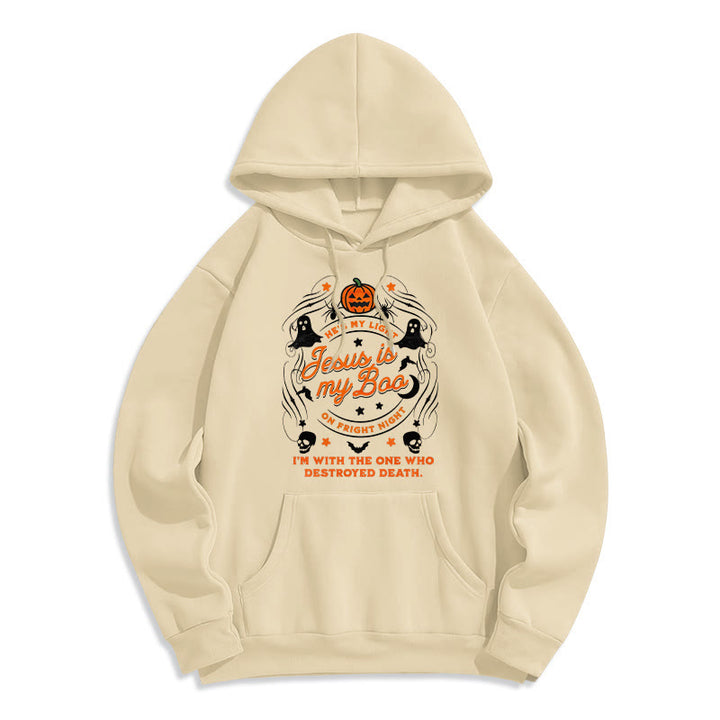 Christianartworkshop Jesus is My Boo with Holy Ghost Style Fleece Lined Polyester Hoodie - Beige - 2XL - image 7