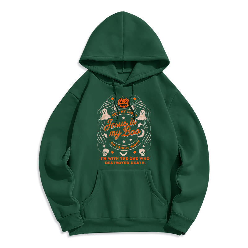 Christianartworkshop Jesus is My Boo with Holy Ghost Style Fleece Lined Polyester Hoodie - Green - 2XL - image 5