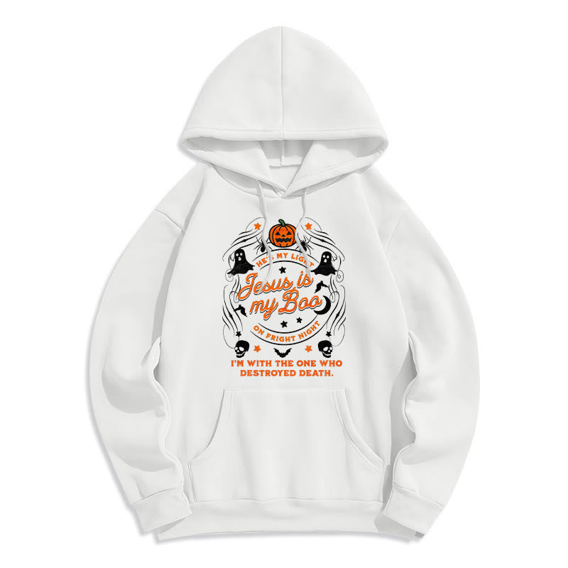 Christianartworkshop Jesus is My Boo with Holy Ghost Style Fleece Lined Polyester Hoodie - White - 2XL - image 0