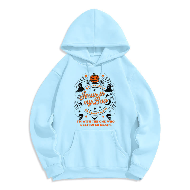 Christianartworkshop Jesus is My Boo with Holy Ghost Style Fleece Lined Polyester Hoodie - Blue - 2XL - image 8