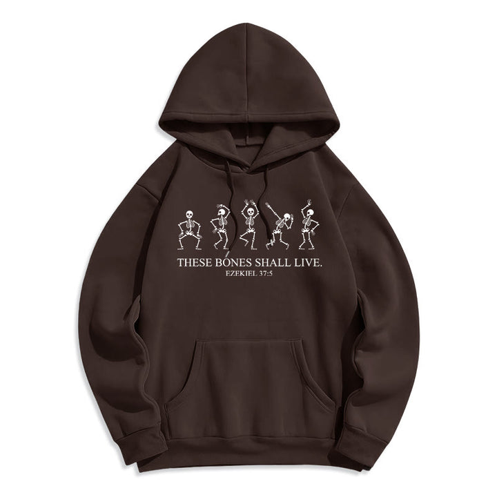 Christianartworkshop These Bones Shall Live Dance of Faith Fleece Lined Polyester Hoodie - Brown - 2XL - image 2
