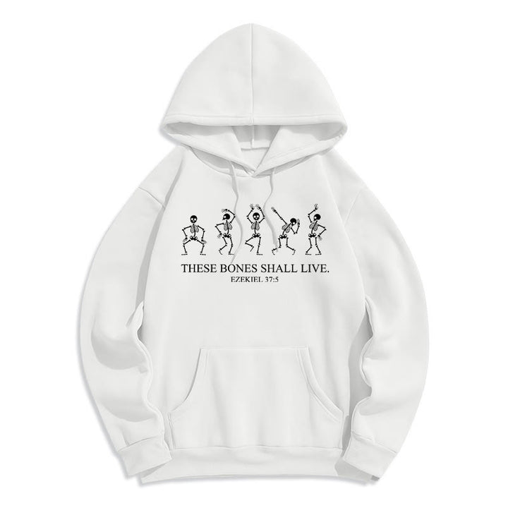 Christianartworkshop These Bones Shall Live Dance of Faith Fleece Lined Polyester Hoodie - White - 2XL - image 3