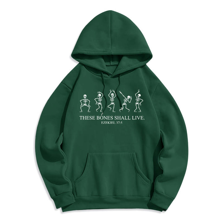 Christianartworkshop These Bones Shall Live Dance of Faith Fleece Lined Polyester Hoodie - Green - 2XL - image 6