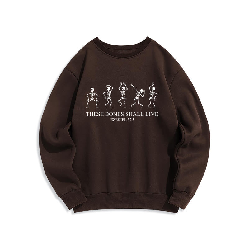 Christianartworkshop These Bones Shall Live Dance of Faith Fleece Lined Polyester Sweatshirt - Brown - 2XL - image 6