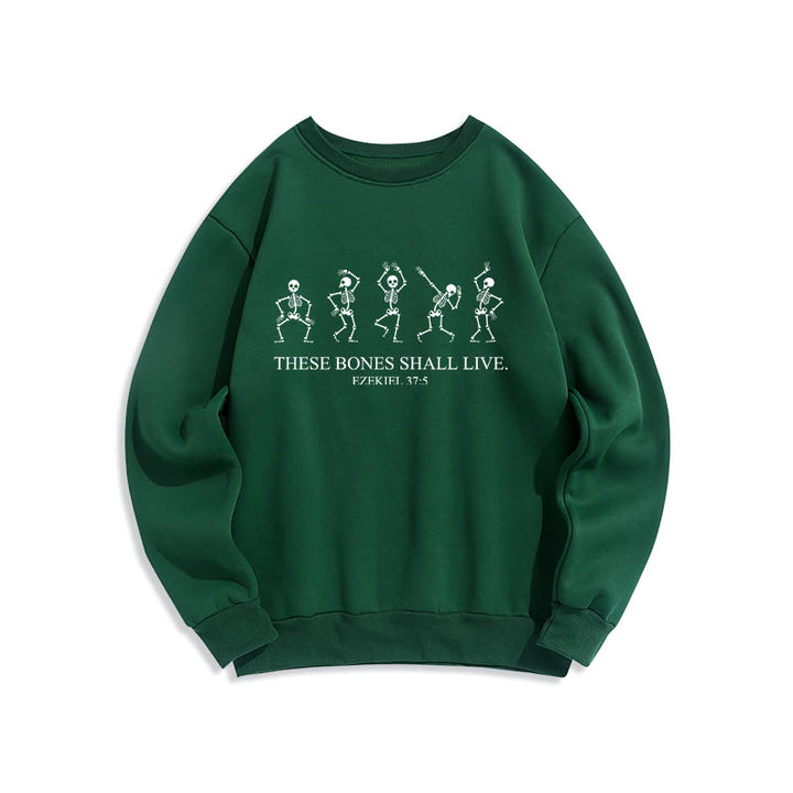 Christianartworkshop These Bones Shall Live Dance of Faith Fleece Lined Polyester Sweatshirt - Green - 2XL - image 5
