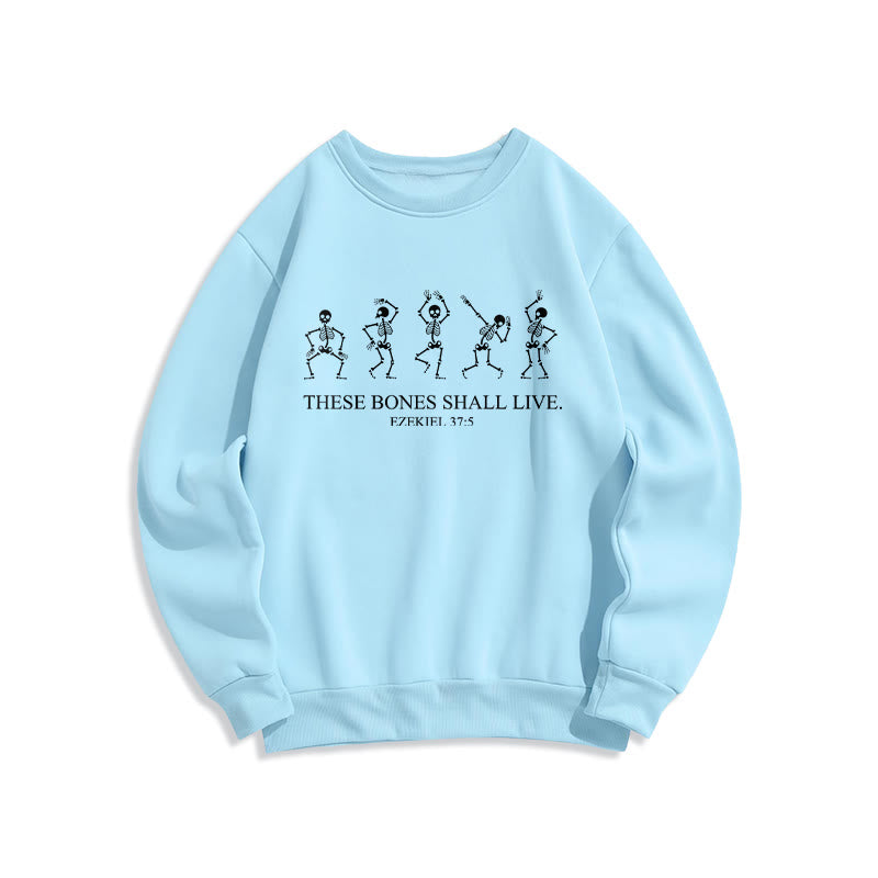 Christianartworkshop These Bones Shall Live Dance of Faith Fleece Lined Polyester Sweatshirt - Blue - 2XL - image 4