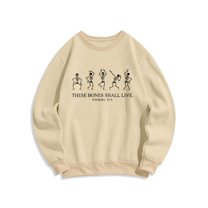 Christianartworkshop These Bones Shall Live Dance of Faith Fleece Lined Polyester Sweatshirt - Beige - 2XL - image 2