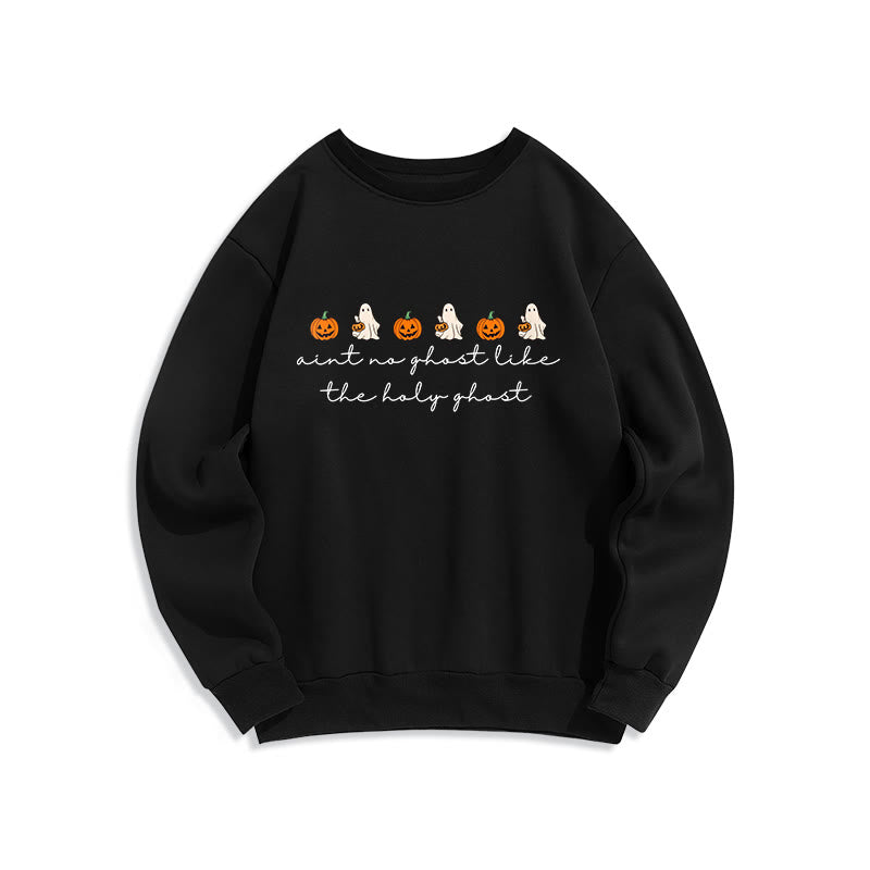 Christianartworkshop No Ghost Like the Holy Ghost Fleece Lined Polyester Sweatshirt - Black - 2XL - image 6