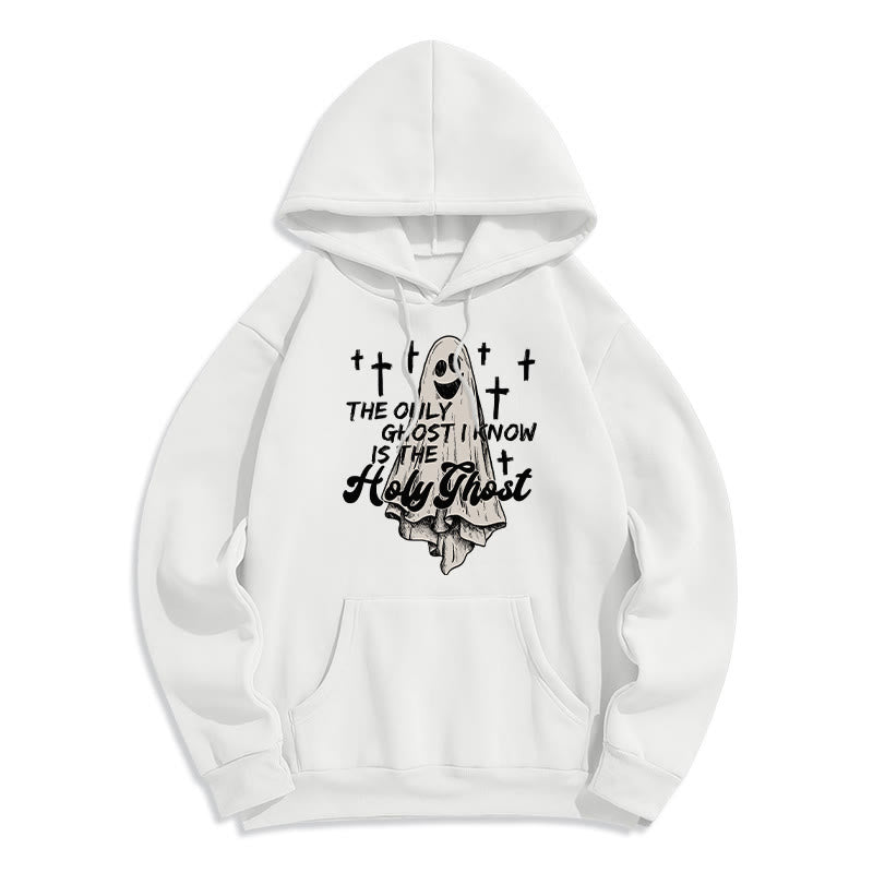 Christianartworkshop Holy Ghost and Cross Gospel Fusion Fleece Lined Polyester Hoodie - White - 2XL - image 2
