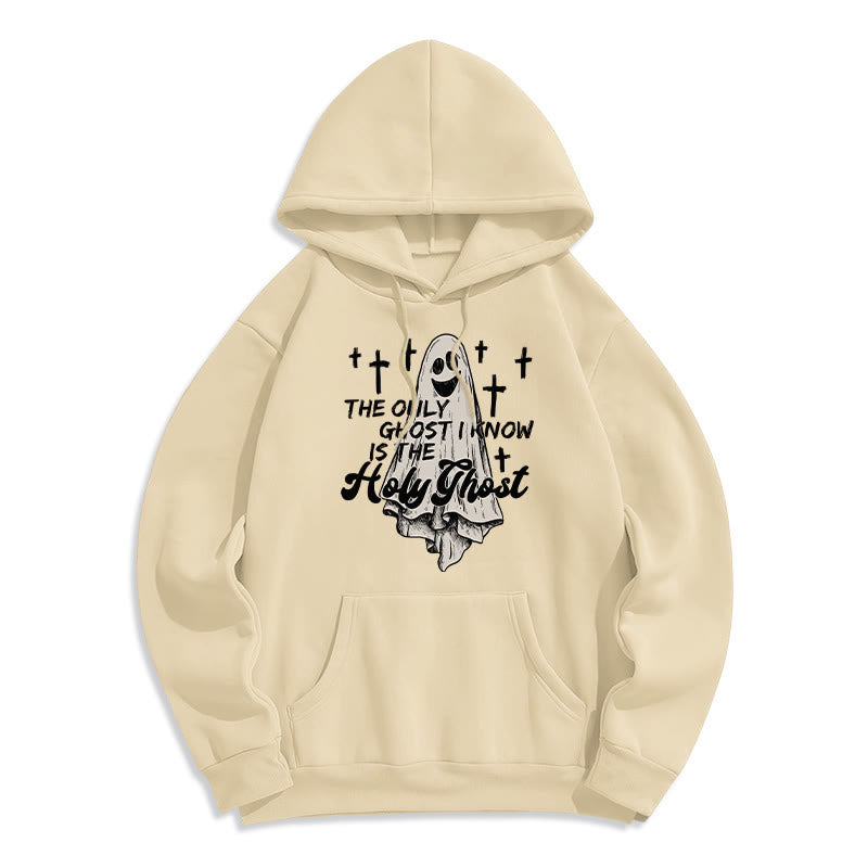 Christianartworkshop Holy Ghost and Cross Gospel Fusion Fleece Lined Polyester Hoodie - Beige - 2XL - image 3