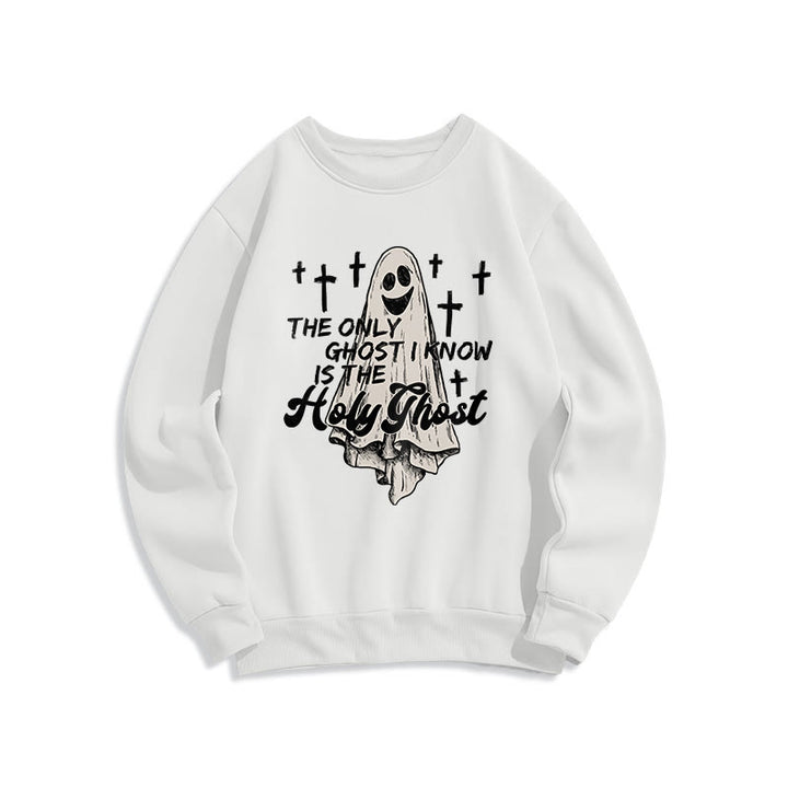 Christianartworkshop Holy Ghost and Cross Gospel Fusion Fleece Lined Polyester Sweatshirt - White - 2XL - image 0