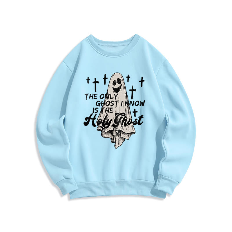 Christianartworkshop Holy Ghost and Cross Gospel Fusion Fleece Lined Polyester Sweatshirt - Blue - 2XL - image 2