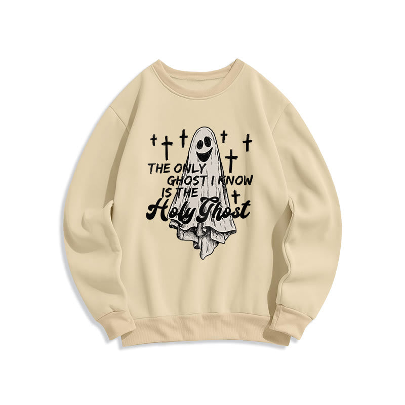 Christianartworkshop Holy Ghost and Cross Gospel Fusion Fleece Lined Polyester Sweatshirt - Beige - 2XL - image 3