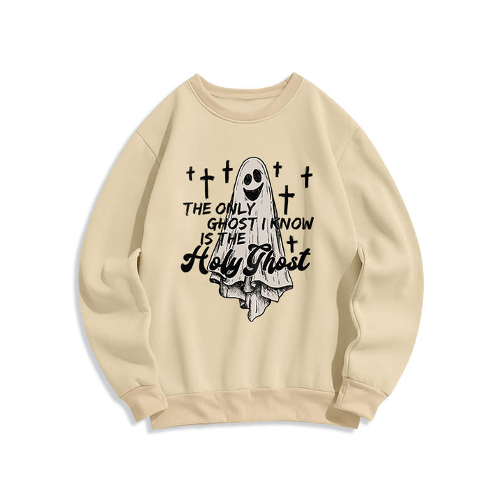 Christianartworkshop Holy Ghost and Cross Gospel Fusion Fleece Lined Polyester Sweatshirt - Beige - 2XL - image 3