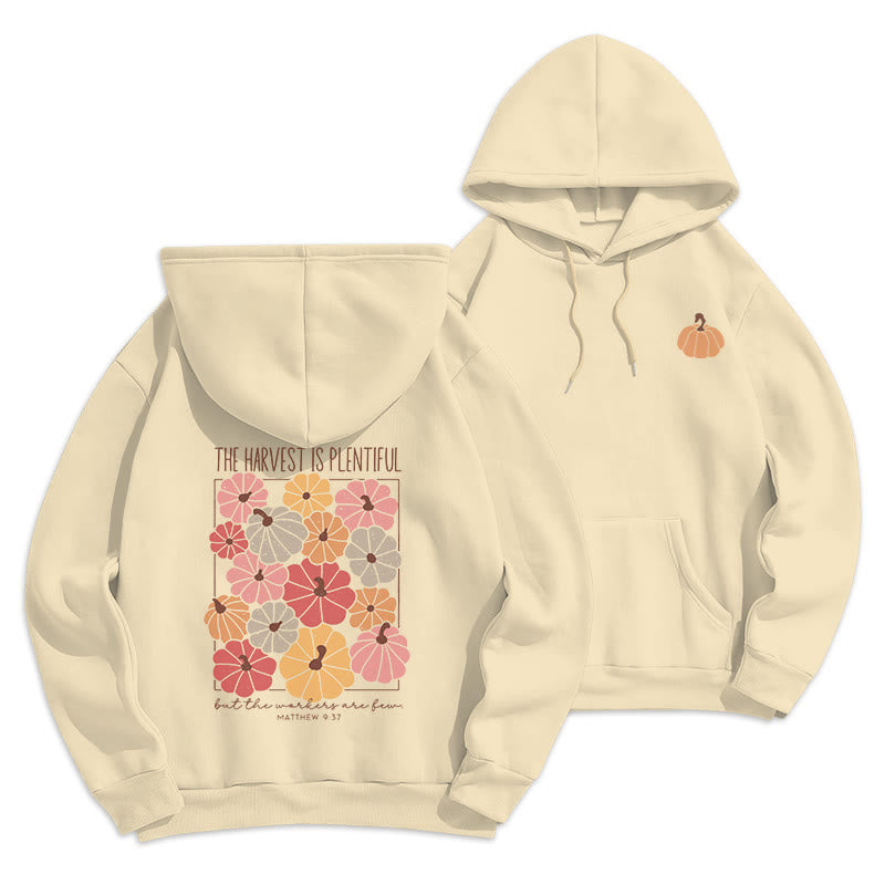 Christianartworkshop Harvest Grace in Every Pumpkin Fleece Lined Polyester Hoodie - Beige - 2XL - image 3
