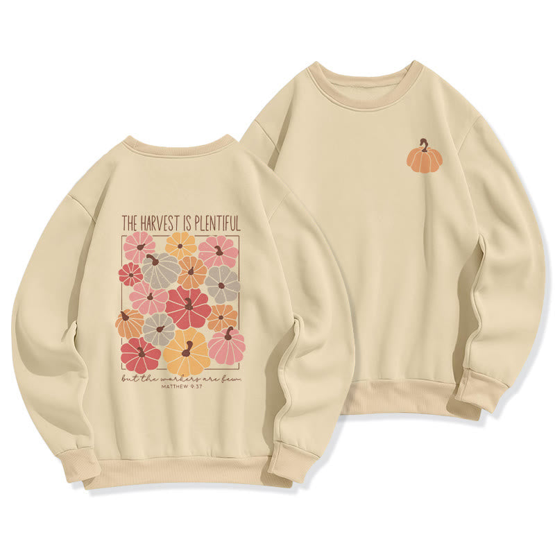 Christianartworkshop Harvest Grace in Every Pumpkin Fleece Lined Polyester Sweatshirt - Beige - 2XL - image 3