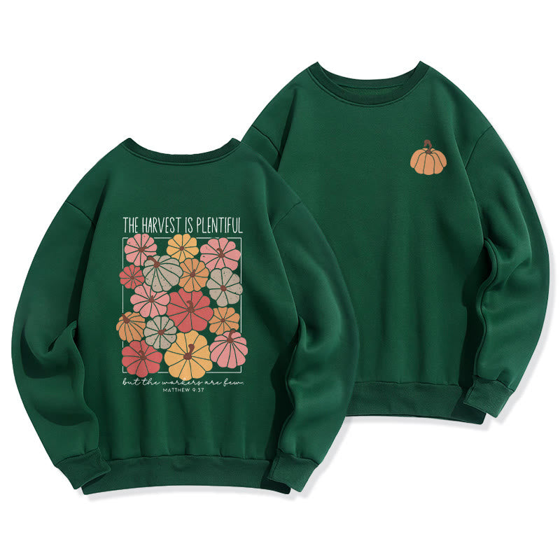 Christianartworkshop Harvest Grace in Every Pumpkin Fleece Lined Polyester Sweatshirt - Green - 2XL - image 5