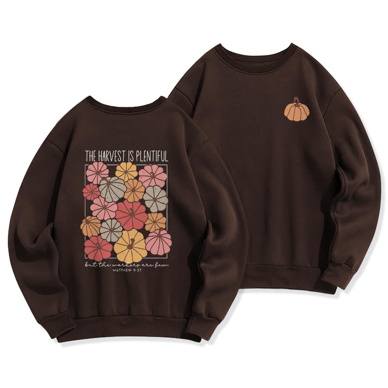 Christianartworkshop Harvest Grace in Every Pumpkin Fleece Lined Polyester Sweatshirt - Brown - 2XL - image 4