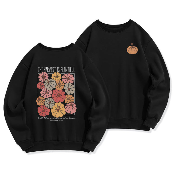 Christianartworkshop Harvest Grace in Every Pumpkin Fleece Lined Polyester Sweatshirt - Black - 2XL - image 6