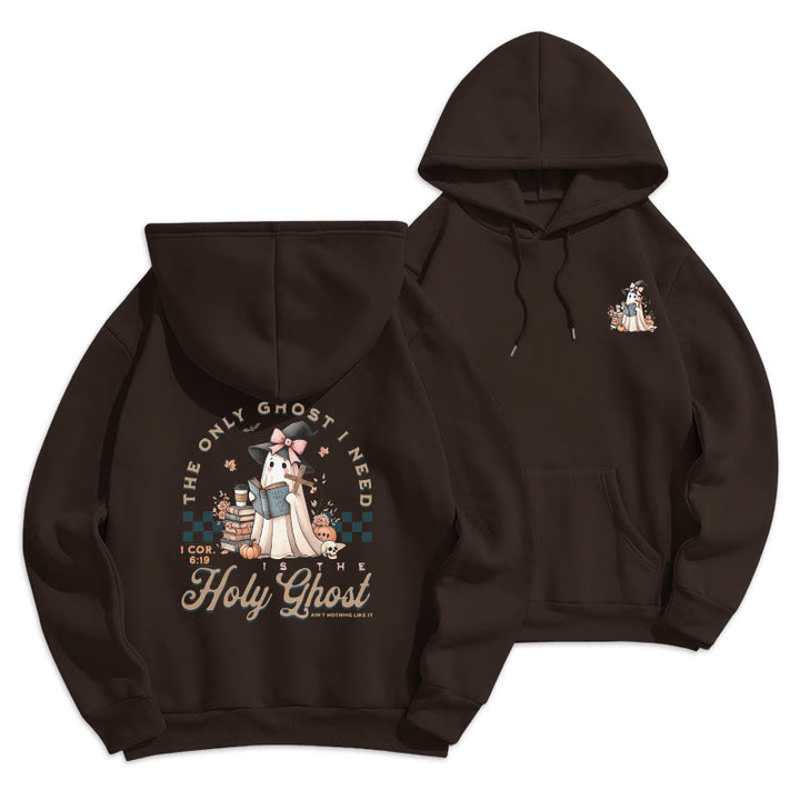Christianartworkshop Holy Ghost Witchy Chic Fleece Lined Polyester Hoodie - Brown - 2XL - image 5