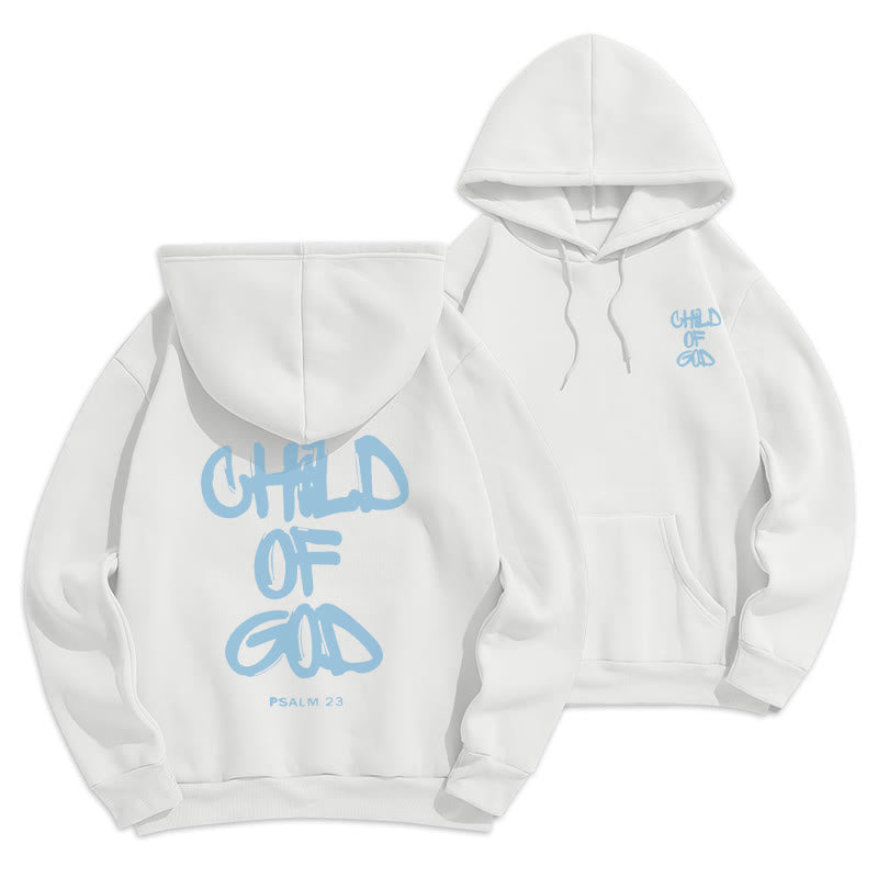 Christianartworkshop Faith Graffiti Child of God Adult Fleece Lined Polyester Hoodie - White - 2XL - image 1