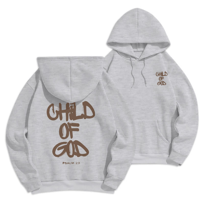 Christianartworkshop Faith Graffiti Child of God Adult Fleece Lined Polyester Hoodie - Grey - 2XL - image 7