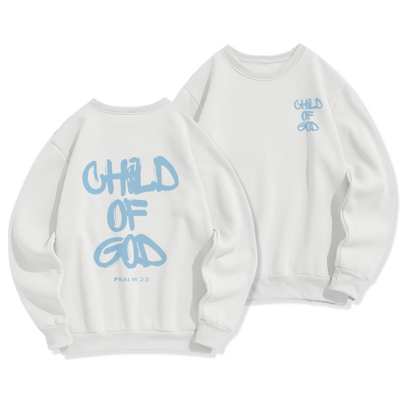 Christianartworkshop Faith Graffiti Child of God Fleece Lined Polyester Sweatshirt - White - 2XL - image 2
