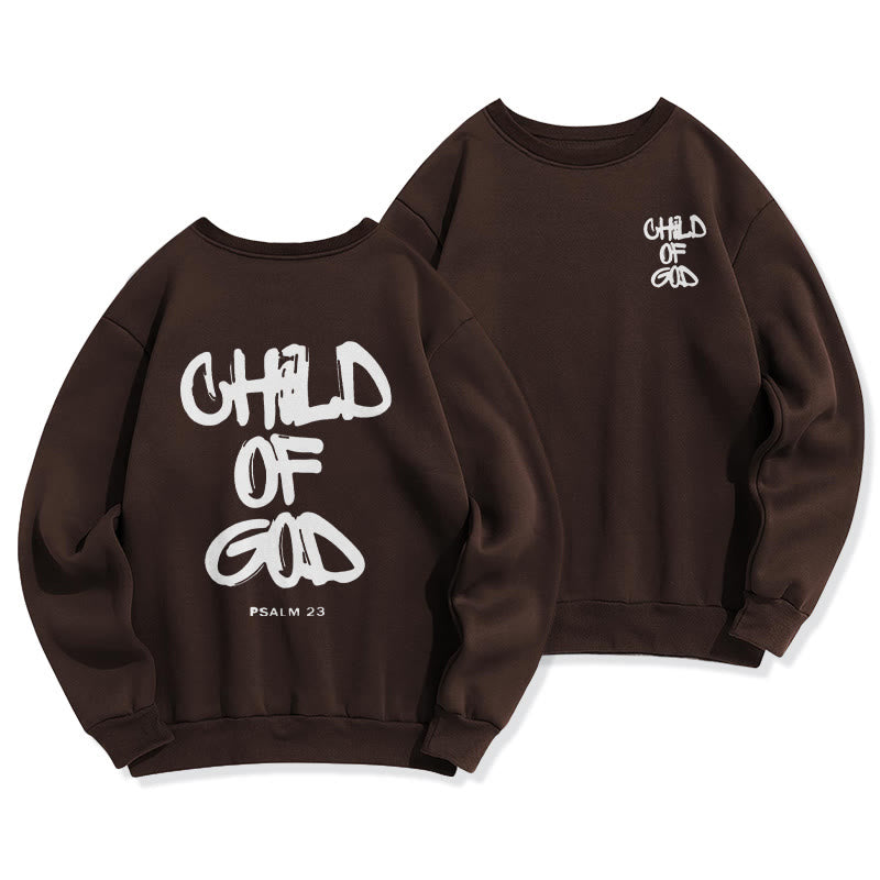Christianartworkshop Faith Graffiti Child of God Adult Fleece Lined Polyester Sweatshirt - Brown - 2XL - image 5