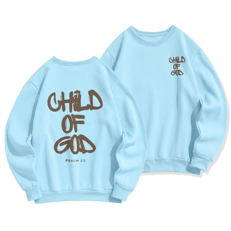 Christianartworkshop Faith Graffiti Child of God Adult Fleece Lined Polyester Sweatshirt - Blue - 2XL - image 0