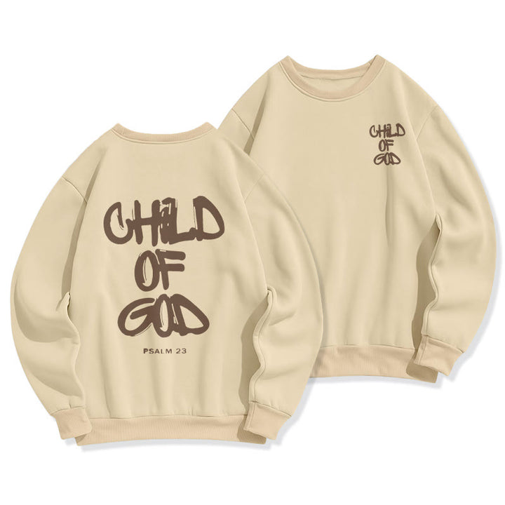 Christianartworkshop Faith Graffiti Child of God Adult Fleece Lined Polyester Sweatshirt - Beige - 2XL - image 3