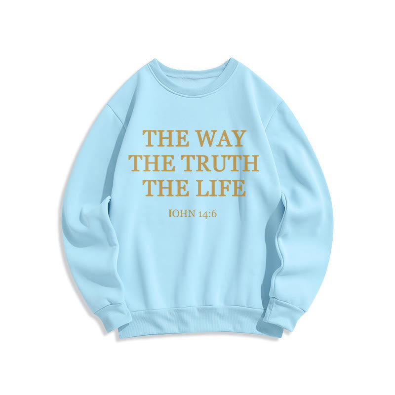 Christianartworkshop The Way The Truth The Life Scripture Fleece Lined Polyester Sweatshirt - Blue - 2XL - image 3