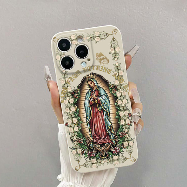 Christianartworkshop Virgin Mary Surrounded by White Roses Spiritual Phone Case - White (One-Piece Style) - iPhone 16Pro Max - image 2