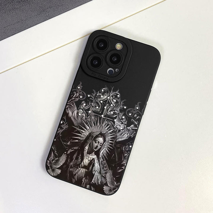 Christianartworkshop Sacred Virgin Mary Cross Gothic Style Protective Phone Case - image 4