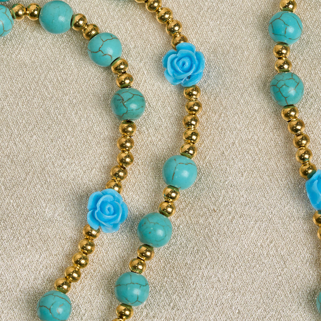 Christianartworkshop Elegant Red & Blue Rose Rosary with Turquoise Beads: Blessed by Our Lady and St. Benedict - image 19