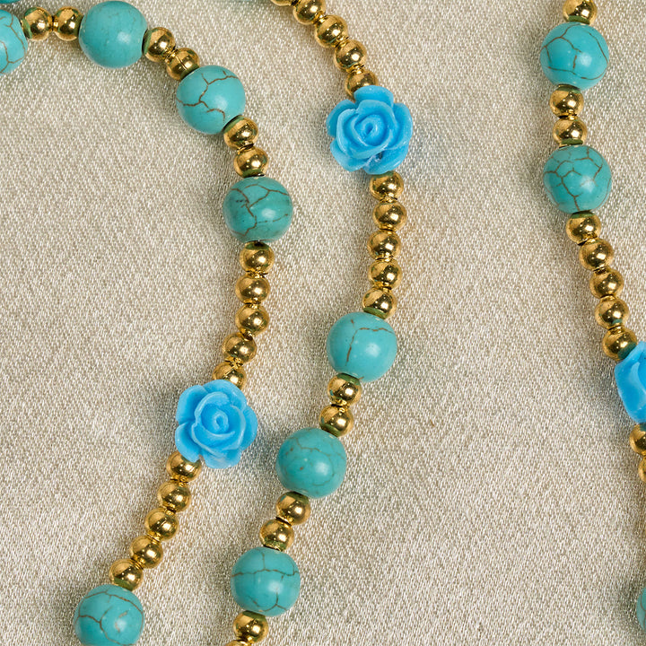 Christianartworkshop Elegant Red & Blue Rose Rosary with Turquoise Beads: Blessed by Our Lady and St. Benedict - image 19