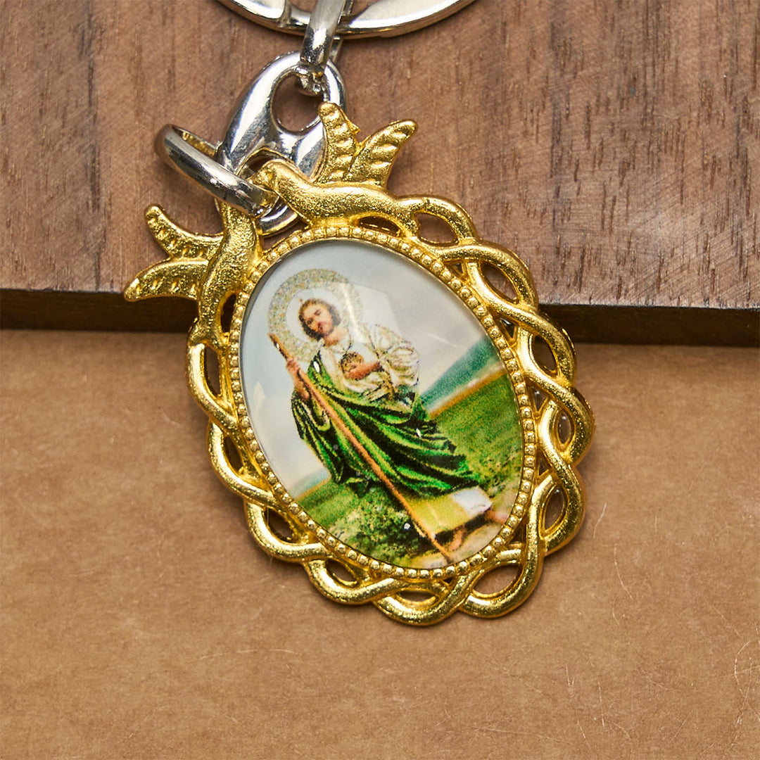 Christianartworkshop Religious St. Jude with Holy Dove Keychain: Faithful Companion in Prayer - image 3