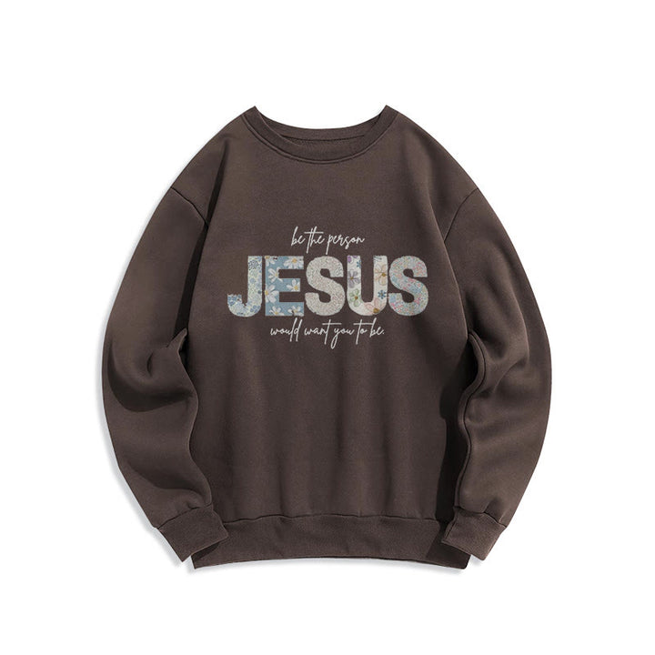Christianartworkshop Floral Faith Jesus-Centered Fleece Lined Polyester Sweatshirt - Brown - 2XL - image 6