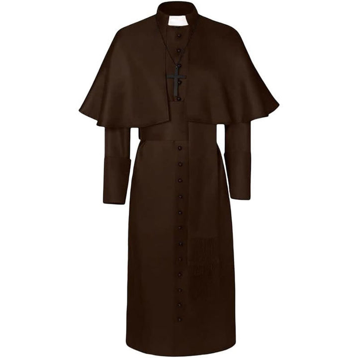 Christianartworkshop Multicolor Ceremonial Roman Soutane Clergy Robe: Medieval Priest Aesthetics - Coffee - 3XL - image 7
