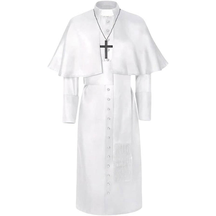 Christianartworkshop Multicolor Ceremonial Roman Soutane Clergy Robe: Medieval Priest Aesthetics - White - 3XL - image 5
