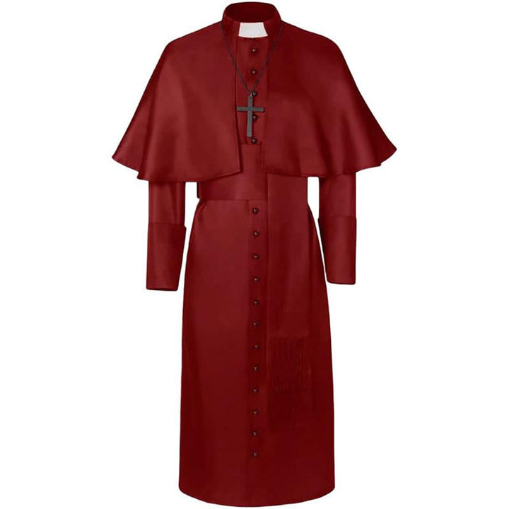 Christianartworkshop Multicolor Ceremonial Roman Soutane Clergy Robe: Medieval Priest Aesthetics - Red - 3XL - image 6