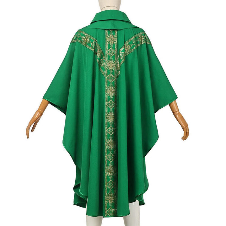 Christianartworkshop Medieval Cloak Clergy Robe with Golden Religious Patterns - image 6