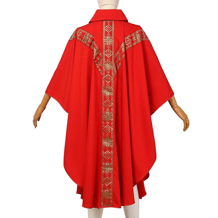 Christianartworkshop Medieval Cloak Clergy Robe with Golden Religious Patterns - image 2