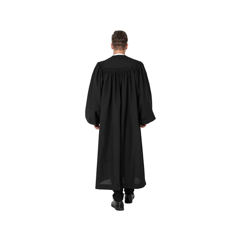 Christianartworkshop Traditional Black Clergy Robe with Red Cross Embroidery & Formal Design - image 3