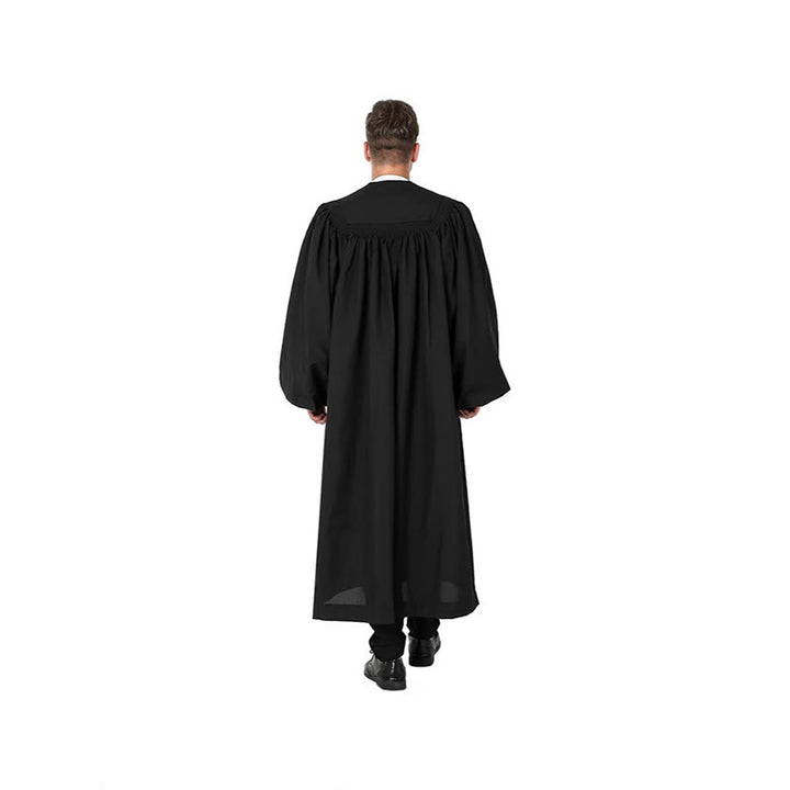 Christianartworkshop Traditional Black Clergy Robe with Red Cross Embroidery & Formal Design - image 3