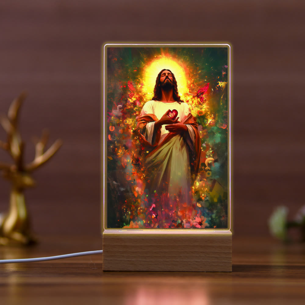 Christianartworkshop Religious Jesus Icon Healing Scene Night Light: Art & Natural Beauty - E - image 5